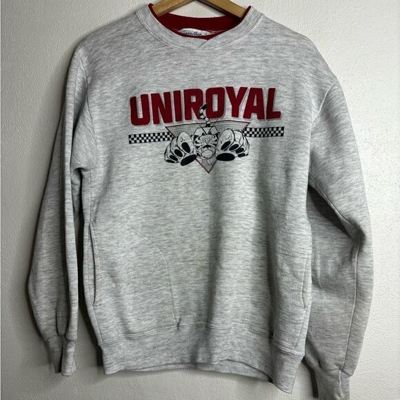 Vintage 80s uniroyal tires pullover sweatshirt men’s size medium gray - Picture 1 of 9